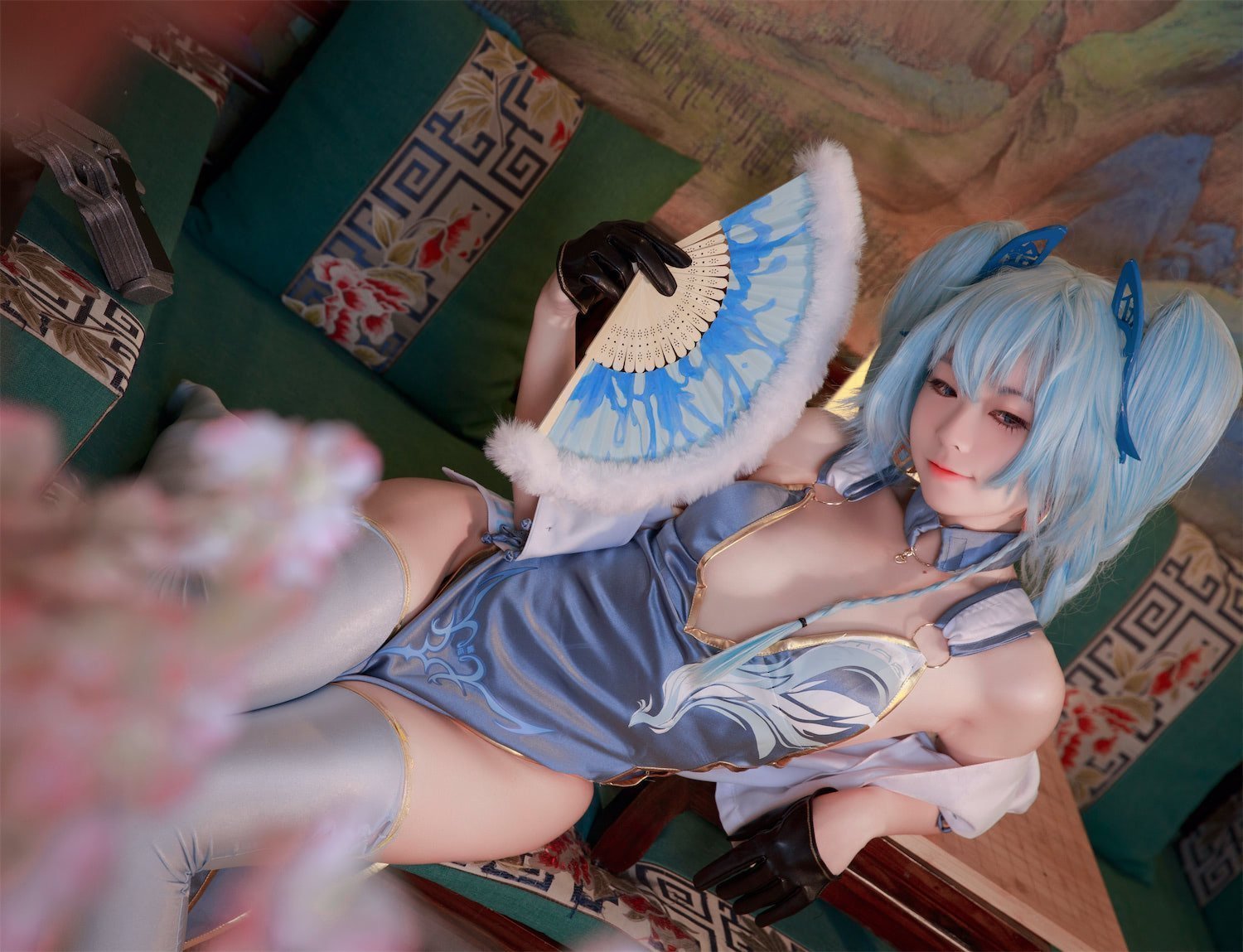 G44不会受伤 少女前线Pa15翠雀媚旗袍