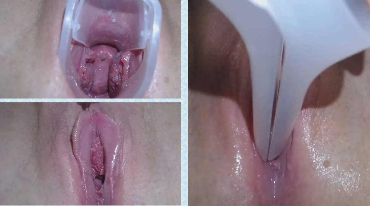 重口味少女用扩阴器然后放入自慰棒和球球