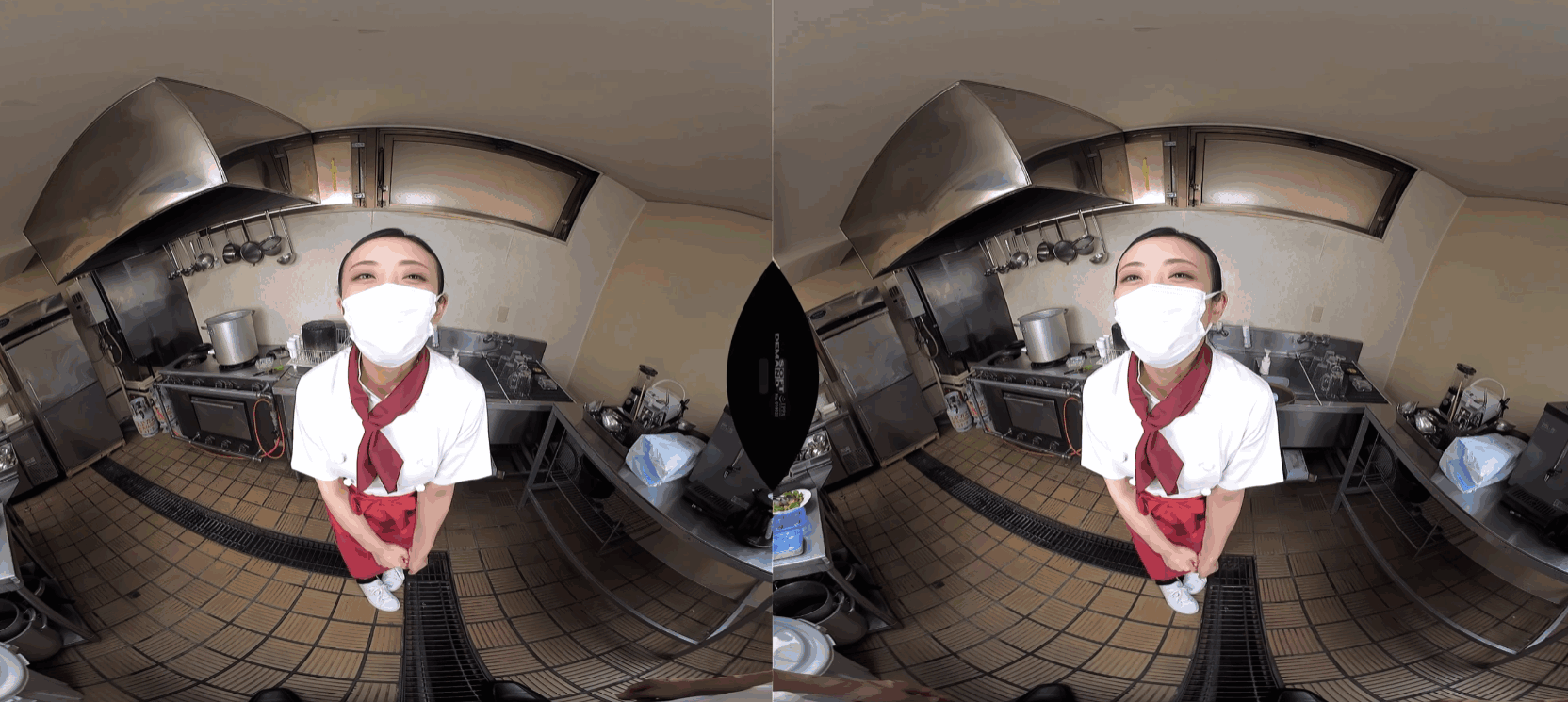 DSVR-1320 [VR] 上班时一直在厨房工作的蒙面美女给我口交 花野花 - CD1