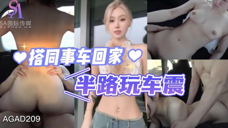 AGAD209-搭同事车回家半路玩车震-完整片